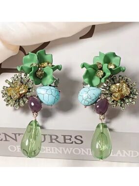 Artisanal Floral Multicolor Earrings